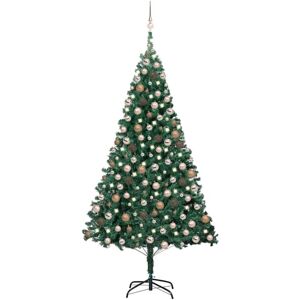Artificial Pre-lit Christmas Tree with Ball Set Green 240 cm vidaXL Artificial Pre-lit Christmas Tree with Ball Set Green 240 cm vidaXL