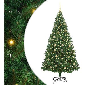Artificial Christmas Tree with 300 LEDs with Stand Green 210 cm vidaXL Artificial Christmas Tree with 300 LEDs with Stand Green 210 cm vidaXL