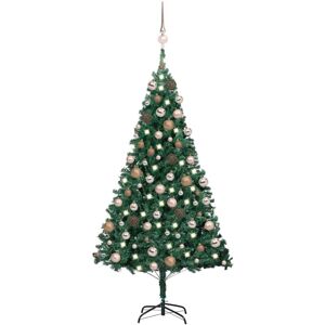 Artificial Pre-lit Christmas Tree with Ball Set Green 180 cm PVC vidaXL Artificial Pre-lit Christmas Tree with Ball Set Green 180 cm PVC vidaXL