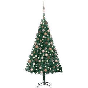 Artificial Pre-lit Christmas Tree with Ball Set Green 120 cm PVC vidaXL Artificial Pre-lit Christmas Tree with Ball Set Green 120 cm PVC vidaXL