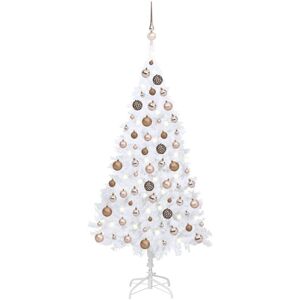 vidaXL White 120cm Pre-lit PVC Christmas Tree with Balls vidaXL White 120cm Pre-lit PVC Christmas Tree with Balls
