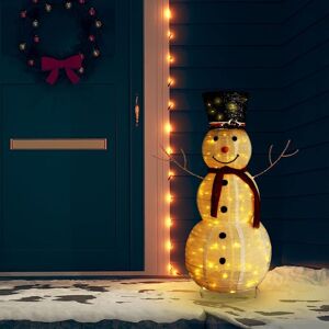 Decorative Christmas Snowman Figure LED Luxury Fabric 120cm vidaXL Decorative Christmas Snowman Figure LED Luxury Fabric 120cm vidaXL