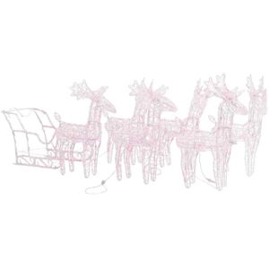 Reindeers & Sleigh Christmas Decoration 280x28x55 cm Acrylic vidaXL Reindeers & Sleigh Christmas Decoration 280x28x55 cm Acrylic vidaXL