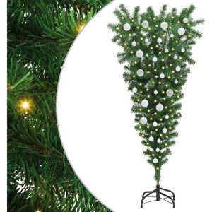 Upside-down Artificial Pre-lit Christmas Tree with Ball Set PVC vidaXL Upside-down Artificial Pre-lit Christmas Tree with Ball Set PVC vidaXL