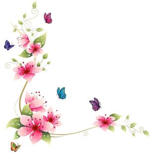 Csparkv - Wall stickers vine flowers pink/red (62x64 cm) i floral butterfly plants branch tree i self-adhesive wall sticker for living room Csparkv - Wall stickers vine flowers pink/red (62x64 cm) i floral butterfly plants branch tree i self-adhesive wall sticker for living room