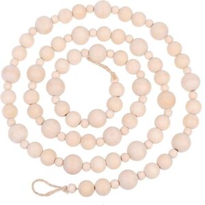 TLILY Wooden Beaded Garland Farmhouse Home Decor Rustic Country Natural Holiday Christmas Tree Garland Boho Decorations 7.3-ft TLILY Wooden Beaded Garland Farmhouse Home Decor Rustic Country Natural Holiday Christmas Tree Garland Boho Decorations 7.3-ft