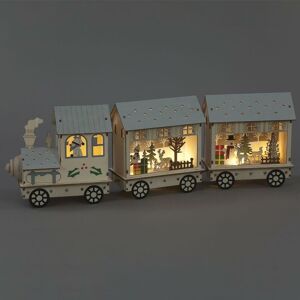 YÖL - Wooden Light Up Christmas Train With 3 Carriages And Xmas Theme led Table Decor YÖL - Wooden Light Up Christmas Train With 3 Carriages And Xmas Theme led Table Decor