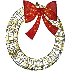 Wreath with 80 LEDs Warm white 90 cm Rattan vidaXL Wreath with 80 LEDs Warm white 90 cm Rattan vidaXL