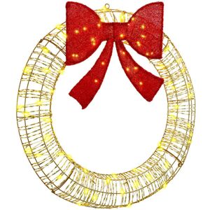 Wreath with 80 LEDs Warm white 90 cm PET vidaXL Wreath with 80 LEDs Warm white 90 cm PET vidaXL