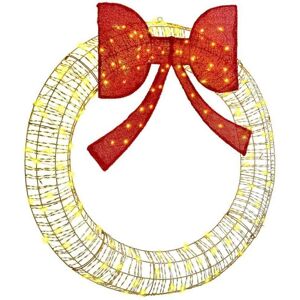 Wreath with 150 LEDs Warm white 120 cm PET vidaXL Wreath with 150 LEDs Warm white 120 cm PET vidaXL