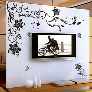 Hoopzi - xxl flower wall sticker tendril black vine wall sticker butterflies wall sticker wall sticker living room bedroom decoration Hoopzi - xxl flower wall sticker tendril black vine wall sticker butterflies wall sticker wall sticker living room bedroom decoration