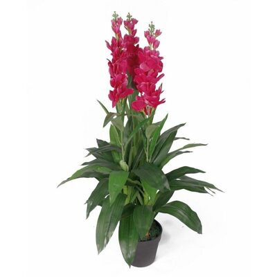 Leaf 100cm Artificial Cymbidium Orchid Plant - Extra Large - Dark Pink Flowers - Unisex Leaf 100cm Artificial Cymbidium Orchid Plant - Extra Large - Dark Pink Flowers - Unisex