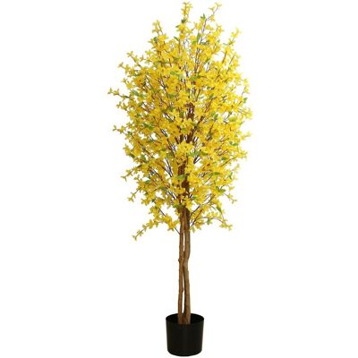 Genuine Leaf Design UK 150cm Forsythia Tree - Artificial, Natural, Brighten Home Genuine Leaf Design UK 150cm Forsythia Tree - Artificial, Natural, Brighten Home