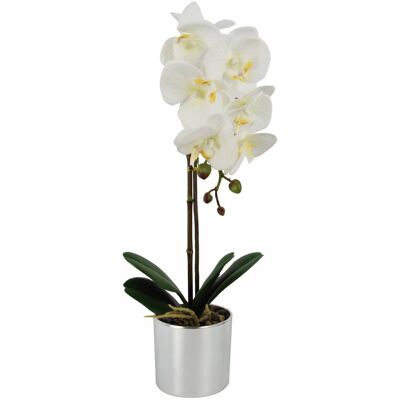 Leaf 46cm Artificial Orchid White - Artificial Orchid Leaf 46cm Artificial Orchid White - Artificial Orchid