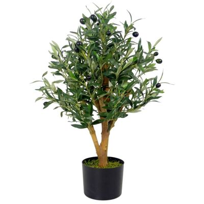 HuaMing 65cm Artificial Olive Tree Bush - Artificial Olive Tree HuaMing 65cm Artificial Olive Tree Bush - Artificial Olive Tree