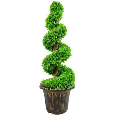 Leaf Large Artificial Spiral Tree Topiary With Decorative Planter 90cm Green - Artificial Spiral Tree Topiary Leaf Large Artificial Spiral Tree Topiary With Decorative Planter 90cm Green - Artificial Spiral Tree Topiary