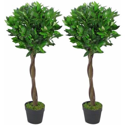 Leaf Design UK 90cm Topiary Trees - Green Leaf Design UK 90cm Topiary Trees - Green