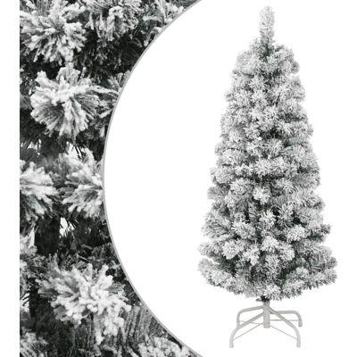 vidaXL 120cm Hinged Artificial Christmas Tree with Snow vidaXL 120cm Hinged Artificial Christmas Tree with Snow