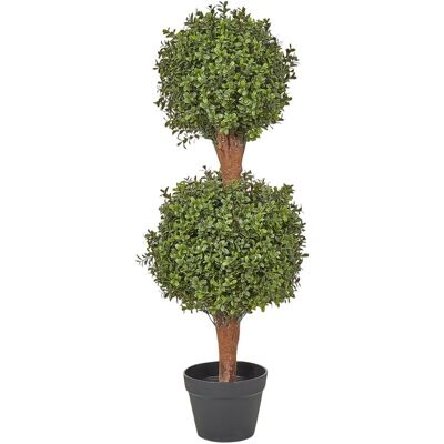 Beliani Artificial Potted Buxus Ball Tree - Green - 92 cm - Artificial Plant Tree Beliani Artificial Potted Buxus Ball Tree - Green - 92 cm - Artificial Plant Tree