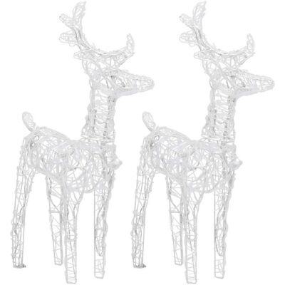 vidaXL Christmas Reindeers 2 pcs Blue 80 LEDs Acrylic - Christmas Reindeer Lights vidaXL Christmas Reindeers 2 pcs Blue 80 LEDs Acrylic - Christmas Reindeer Lights