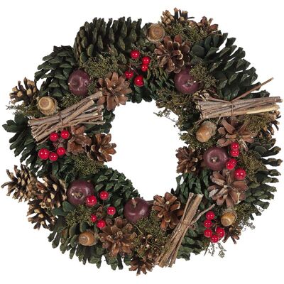 Beliani Christmas Wreath Green Pine Cones Traditional Design - Wreath Beliani Christmas Wreath Green Pine Cones Traditional Design - Wreath