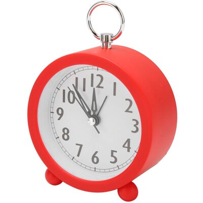 GROOFOO Circular Alarm Clock Battery Powered Electronic Alarm Clock Simple Plastic Button Alarm Clock for Bedroom Bedside Desk Red GROOFOO Circular Alarm Clock Battery Powered Electronic Alarm Clock Simple Plastic Button Alarm Clock for Bedroom Bedside Desk Red