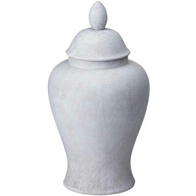 Hill Interiors - Darcy Large Ginger Jar - Ceramic - L16 x W16 x H32 cm - Stone Hill Interiors - Darcy Large Ginger Jar - Ceramic - L16 x W16 x H32 cm - Stone