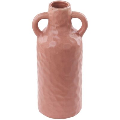 Beliani Flower Vase DRAMA - Handmade Ceramic, 24 cm, Pastel Pink - Flower Vase Beliani Flower Vase DRAMA - Handmade Ceramic, 24 cm, Pastel Pink - Flower Vase