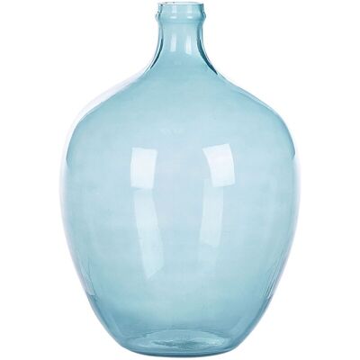 Beliani Roti Light Blue Glass Vase - Decor Beliani Roti Light Blue Glass Vase - Decor