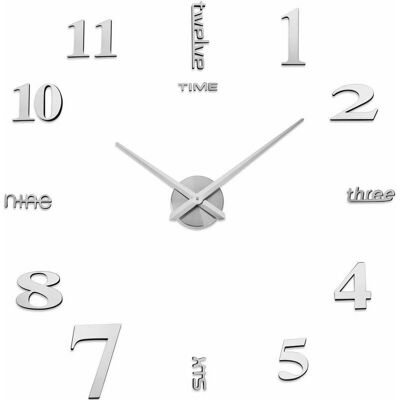 HOOPZI DIY 3D Wall Clocks Modern Design Acrylic Wall Clocks Wall Stickers Home Decoration for Living Room Kids Room (Silver) HOOPZI DIY 3D Wall Clocks Modern Design Acrylic Wall Clocks Wall Stickers Home Decoration for Living Room Kids Room (Silver)