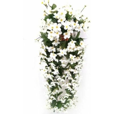 TRIMEC Fleurs artificielles suspendues à 4 pétales, fleurs artificielles suspendues de glycine pour la décoration de la maison de mariage (blanc) TRIMEC Fleurs artificielles suspendues à 4 pétales, fleurs artificielles suspendues de glycine pour la décoration de la maison de mariage (blanc)