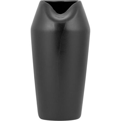 Beliani Black Stoneware APAMEA Vase - Decorative, 33cm Beliani Black Stoneware APAMEA Vase - Decorative, 33cm