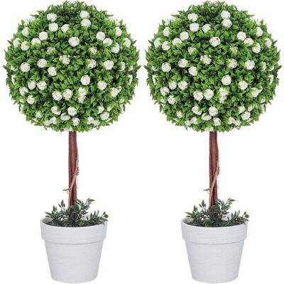 HOMCOM - Rose 2-Piece in Pot - Artificial Plant HOMCOM - Rose 2-Piece in Pot - Artificial Plant