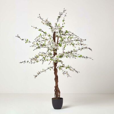Homescapes White Silk Flower Artificial Blossom Tree - 5 Feet Homescapes White Silk Flower Artificial Blossom Tree - 5 Feet