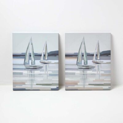 HOMESCAPES Boat Wall Art - Decor Set of 2 HOMESCAPES Boat Wall Art - Decor Set of 2