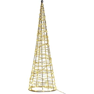Beliani Silver Metal Christmas Tree LED Outdoor Decoration Beliani Silver Metal Christmas Tree LED Outdoor Decoration