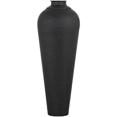 Medium Hammered Vase with Lid - Metal - L31 x W31 x H80 cm - Matt Black Finish Medium Hammered Vase with Lid - Metal - L31 x W31 x H80 cm - Matt Black Finish