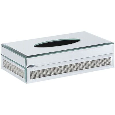 Beliani Mirrored Tissue Box Holder - Silver Crystal Glam Beliani Mirrored Tissue Box Holder - Silver Crystal Glam