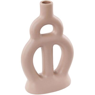 Beliani Decorative Flower Vase KOZANI - Handmade Ceramic 28cm Beige Beliani Decorative Flower Vase KOZANI - Handmade Ceramic 28cm Beige