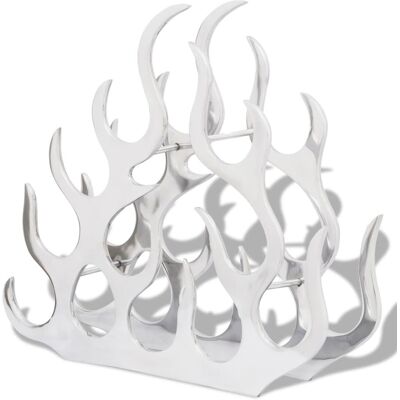 vidaXL Aluminium Tabletop Wine Rack Stand Holder for 11 Bottles Silver Cabinet - Wine Rack vidaXL Aluminium Tabletop Wine Rack Stand Holder for 11 Bottles Silver Cabinet - Wine Rack