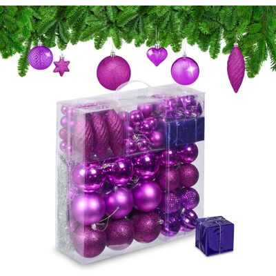 Relaxdays Model - 110 Christmas Balls Fuchsia - Christmas Decorations Set Relaxdays Model - 110 Christmas Balls Fuchsia - Christmas Decorations Set