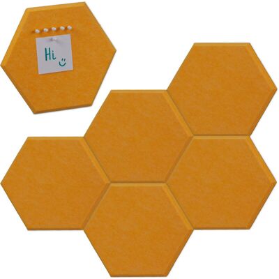 Relaxdays Yellow Felt Bulletin Board Set - 6 Panels Relaxdays Yellow Felt Bulletin Board Set - 6 Panels