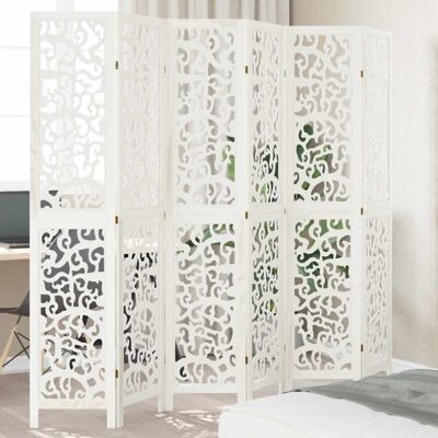 vidaXL White Solid Wood 6-Panel Room Divider - Furniture vidaXL White Solid Wood 6-Panel Room Divider - Furniture