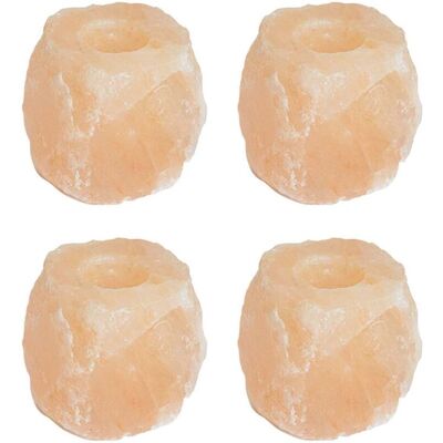 VidaXL - Himalayan Salt Candle Holders Set 4pcs - Rose VidaXL - Himalayan Salt Candle Holders Set 4pcs - Rose