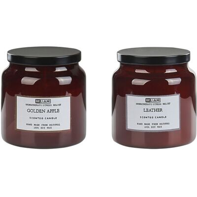 Beliani Set of 2 Scented Candles - Soy Wax - Fresh Fragrance - 10cm Beliani Set of 2 Scented Candles - Soy Wax - Fresh Fragrance - 10cm