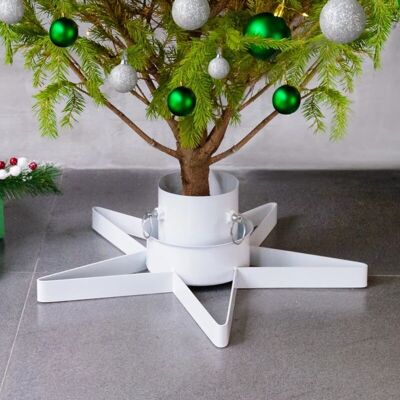 vidaXL White Christmas Tree Stand - Christmas Tree Holder - 47x47x13.5 cm vidaXL White Christmas Tree Stand - Christmas Tree Holder - 47x47x13.5 cm