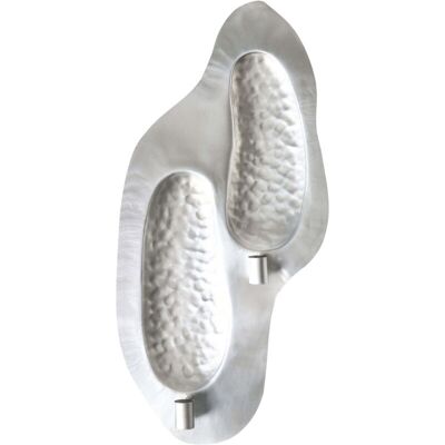 Beliani Wall Candle Holder - Handmade Silver Iron Decor Beliani Wall Candle Holder - Handmade Silver Iron Decor