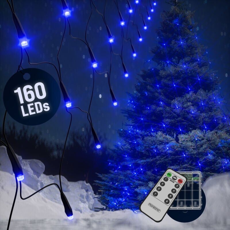 monzana Led Rain Fairy Lights Chain Indoor Outdoor Warm White / Cool White Light Net, Light Curtain Christmas Decoration, Christmas Lights Lichternetz 160
