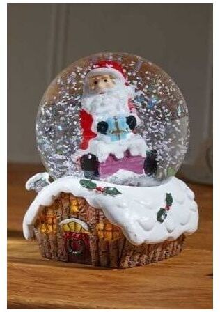 Marco Paul - 6cm Christmas Cabin Snow Sphere Santa Snowman Christmas Winter Wonderland Snow Globe Colour Changing Festive Scene Xmas Indoor Use Home