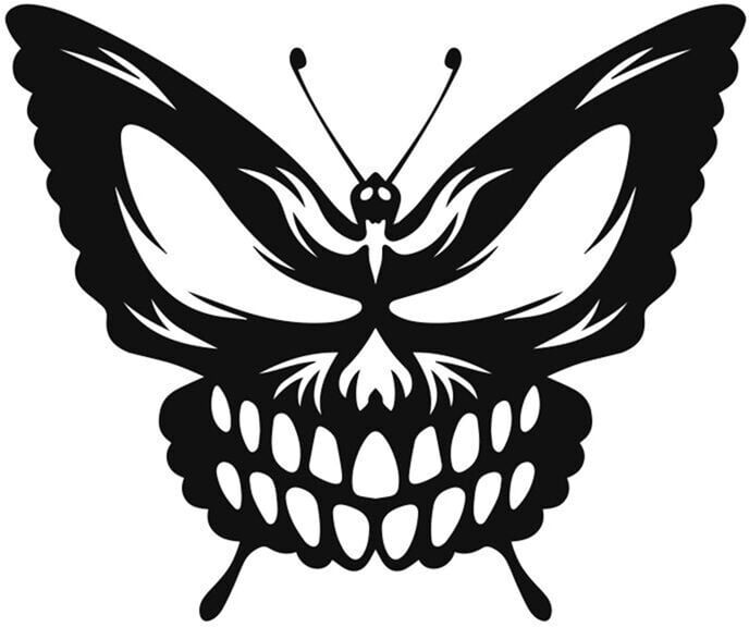 Tlily - Skull Butterfly Metal Wall Art Decor Wall Hanging Plaques Ornament Iron Wall Sculpture Sign for Indoor Outdoor Home d